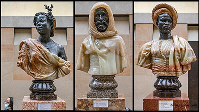 Charles Henri Joseph Cordier(1827 - 1905),Buste en bronze et onyx /Capresse des colonies  / Arabe d'El Aghouat en bournus /Homme du Soudan 